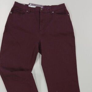 NWT Ladies Gloria Vanderbilt Amanda STRETCH Tapered Plum 5 pocket Jeans Size 10